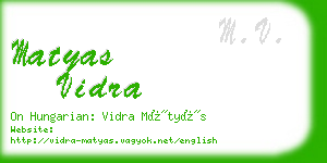 matyas vidra business card